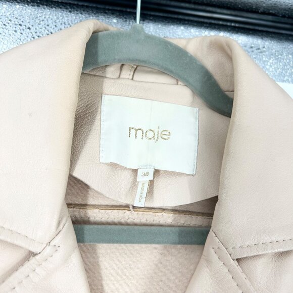 Maje Basalt Leather Moto Jacket - Picture 3 of 8